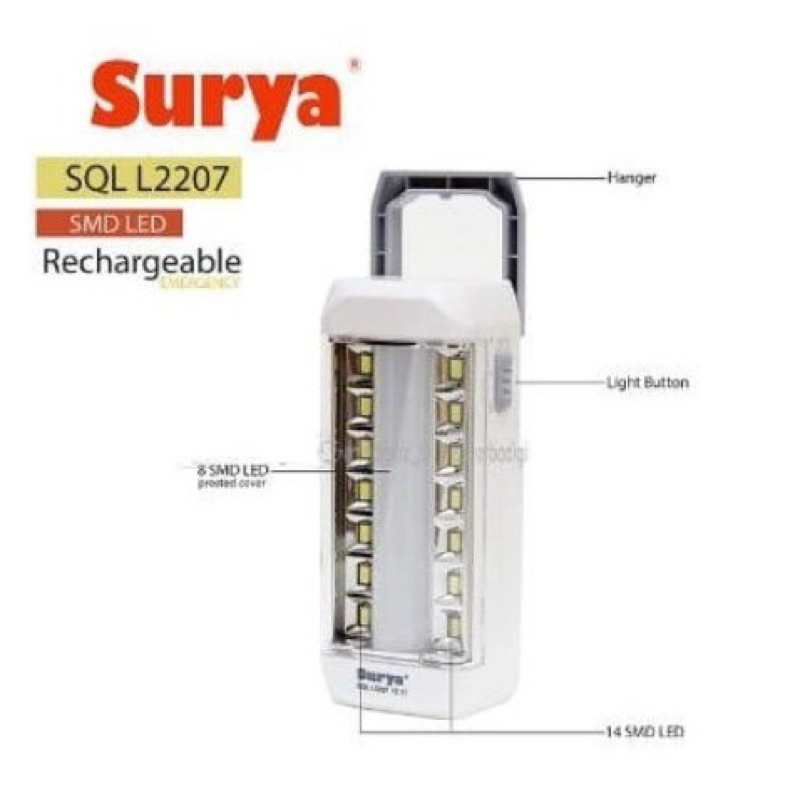 COD Lampu Emergency Surya SQL L2207 SMD 22 LED Rechargeable Lentera Senter Light Lamp Darurat Cas ulang