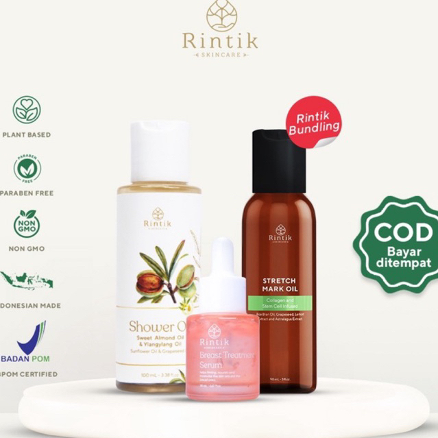 FREE GIFT‼️Rintik Skincare - Full Body Care Series Shower Oil, Stretchmark Oil,  Breast Treatment