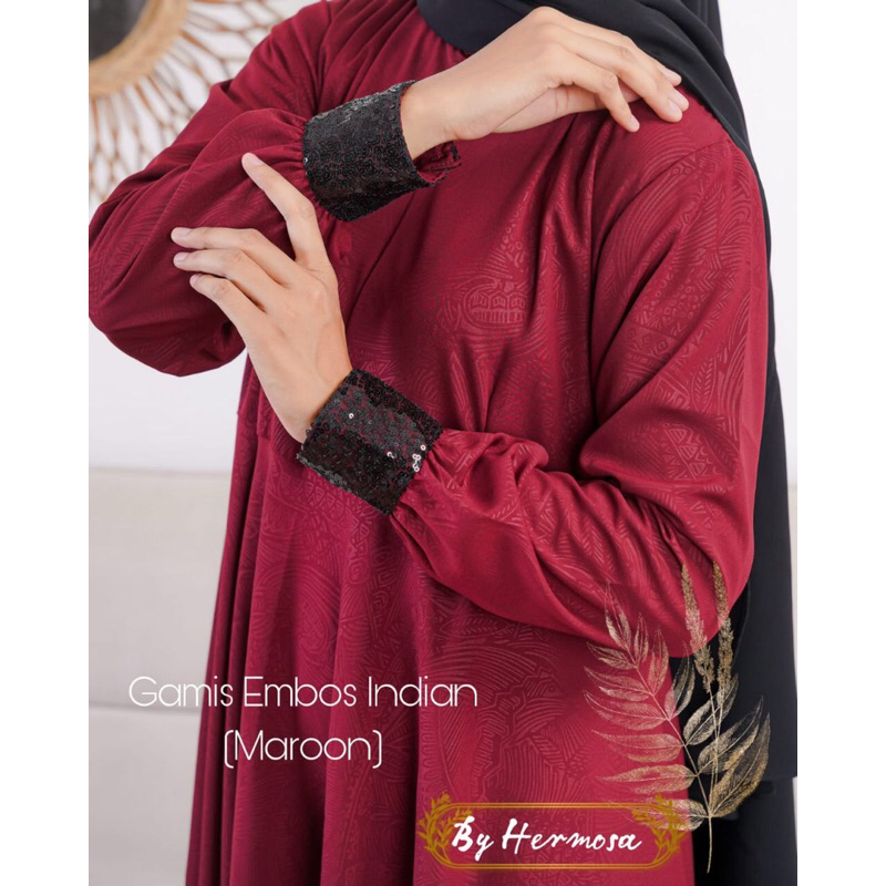 Gamis Embos Hermosa Original Indian Maroon Umbrella 4m - Gamis Hermosa