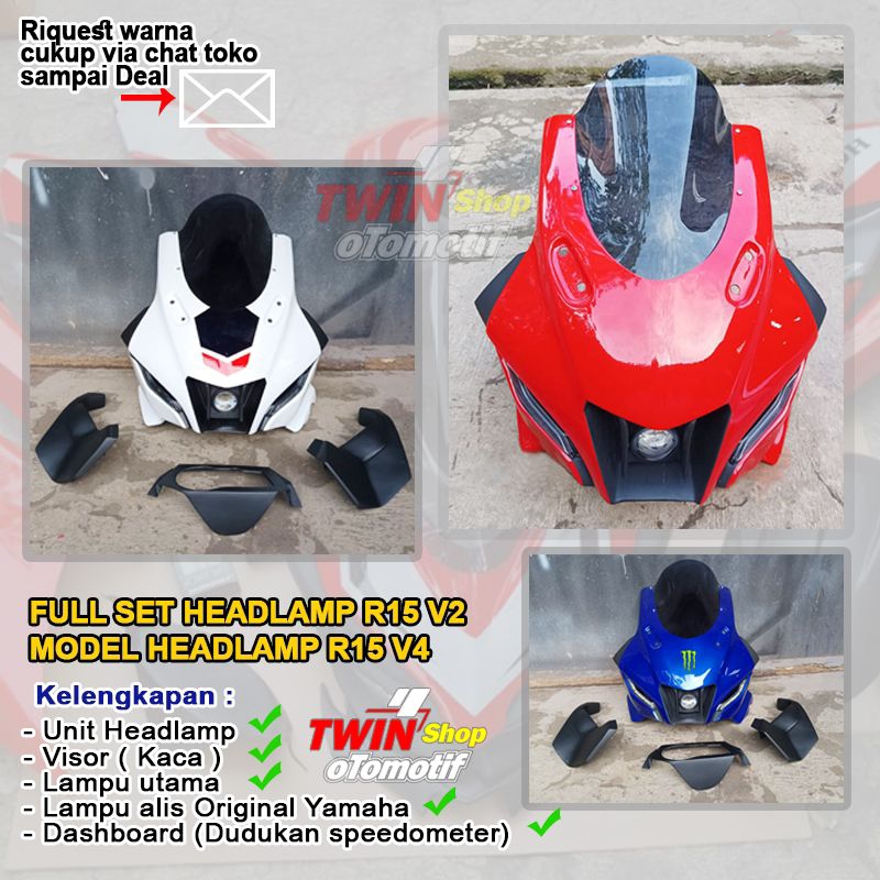 HEADLAMP R15 V4 PNP R15V2, HEADLAMP R15 V2 MODEL HEADLAMP R15V4 MERAH