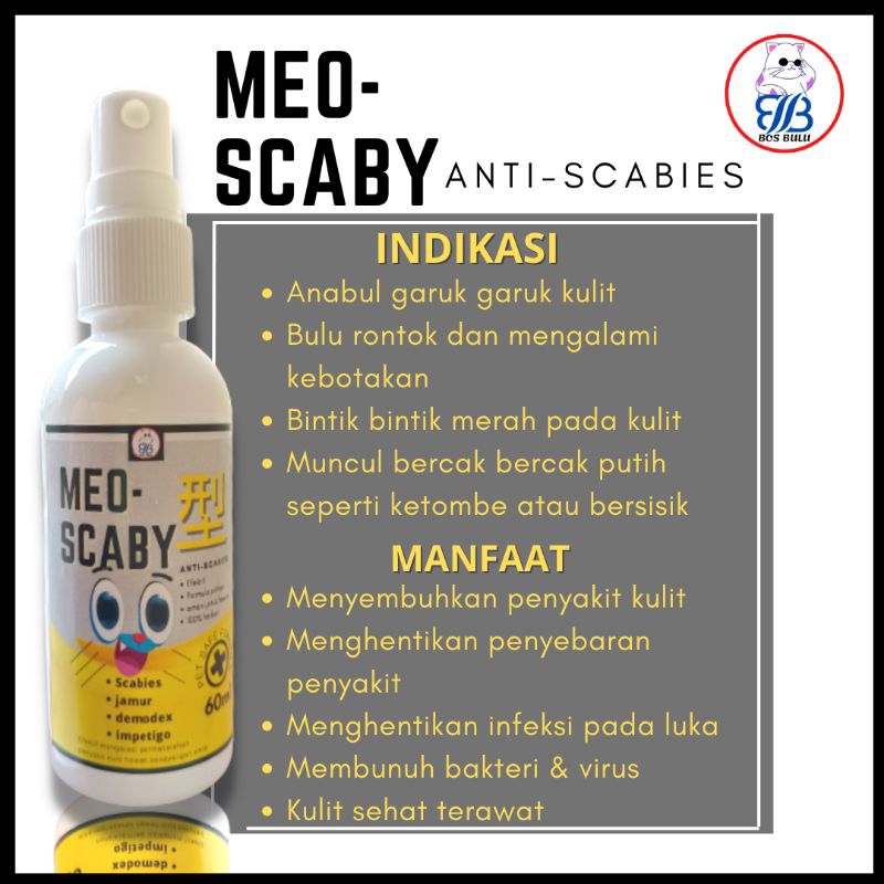 meo scaby obat jamur scabies luka borok penyakit kulit kucing 60ml