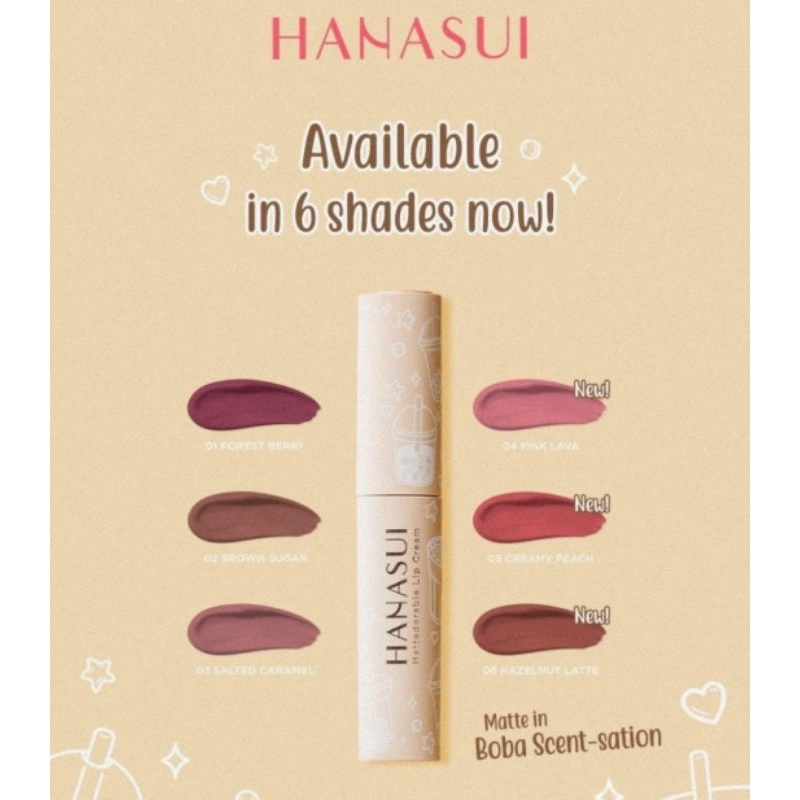 Hanasui Mattedorable Lip Cream Bobba Edition