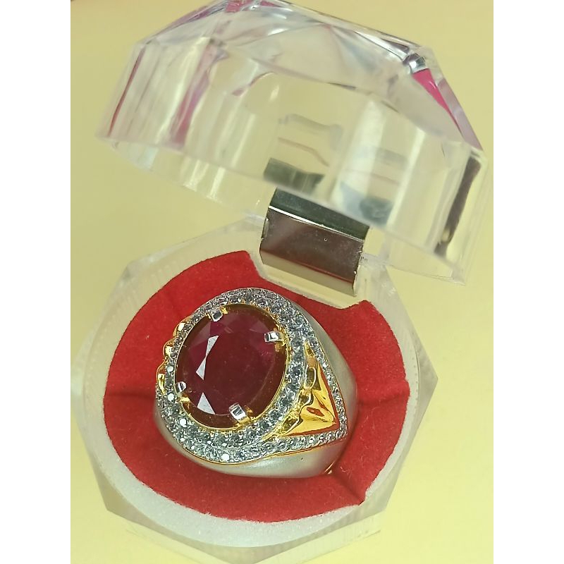 Ruby Pigeon Blood & memo dengan Ring Perak Handmade Microsetting