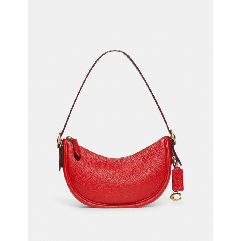 Coach Luna Shoulder Bag In Leather Red (CC439)