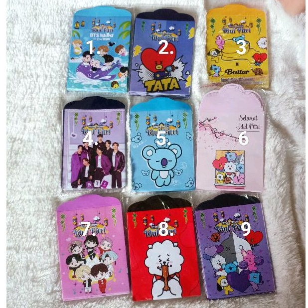 

amplop lebaran motif BTS BT21