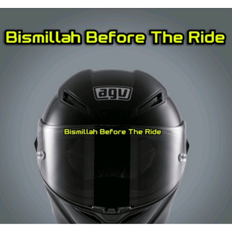 Sticker helm stiker visor bismillah before the ride cutting