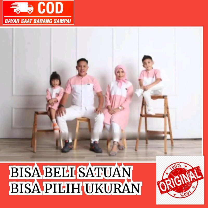 [IMPORT] COD Premium Kemeja Baju Dress Tunik Lebaran COUPLE COPLE kembar sarimbit keluarga Ibu Anak 
