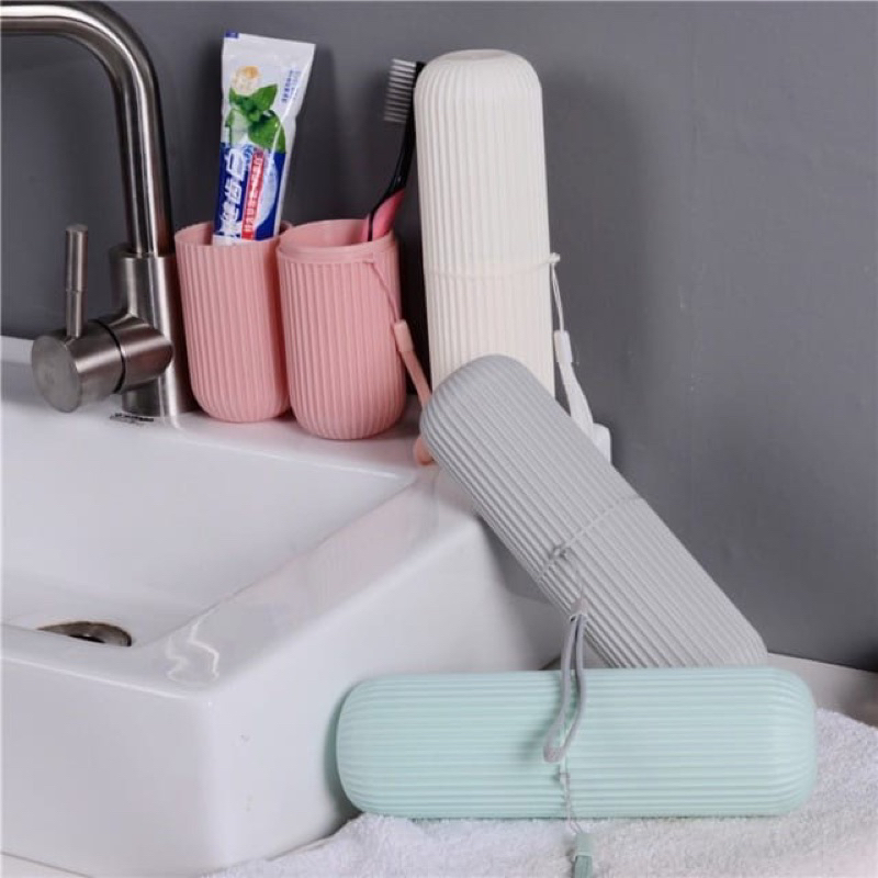 TEMPAT SIKAT GIGI TRAVEL KOTAK SIKAT GIGI PASTA ODOL TOOTHBRUSH CASE PASTEL DISPENSER ODOL TRAVELING