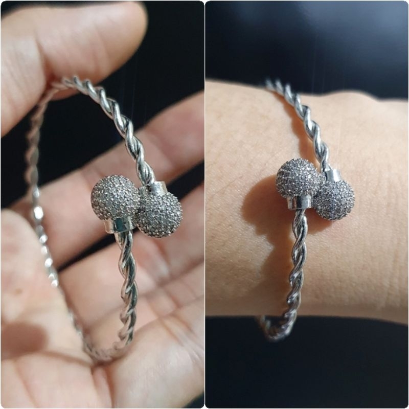 Gelang Premium lapis emas Silvet Anti karat anti alergi Gelang Zircon Mata kilau premium quality G75