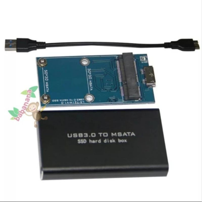 MSATA SSD TO USB 3.0 ENCLOSURE M.SATA ADAPTER CONVERTER HDD PC CASING