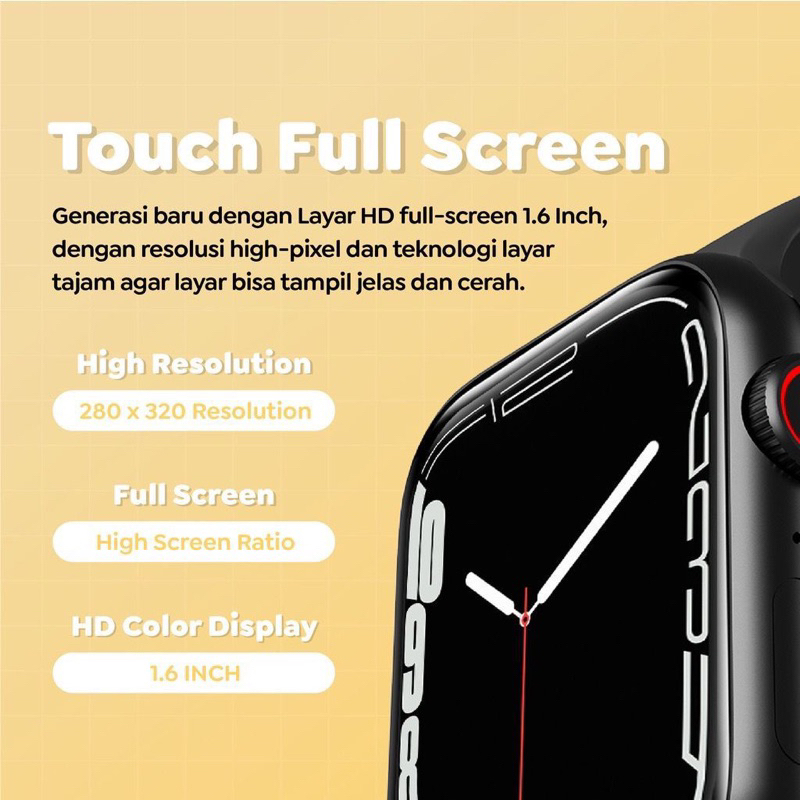 New Smart watch Series 7 HW67 mini iwatch 1.99 inch Full Screen Power Saving Mode Custom Watch Face, Body Temperature, Sports Mode BEST QUALITY