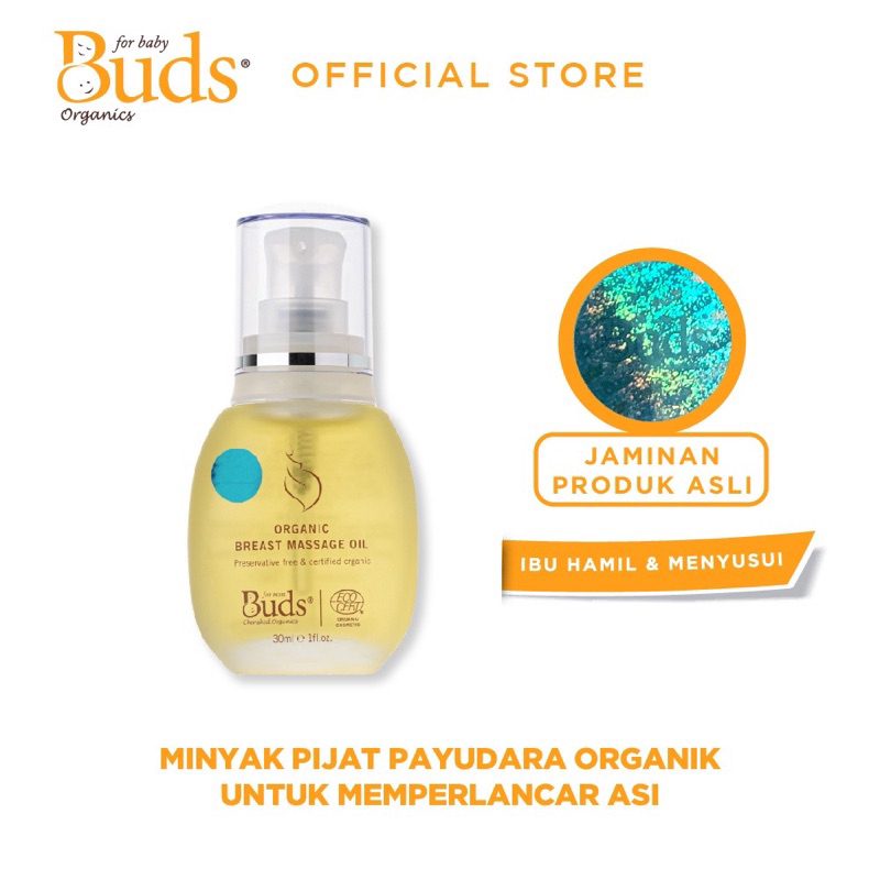 Buds Organics Breast Massage Oil Minyak Pijat Payudara Pelancar Asi