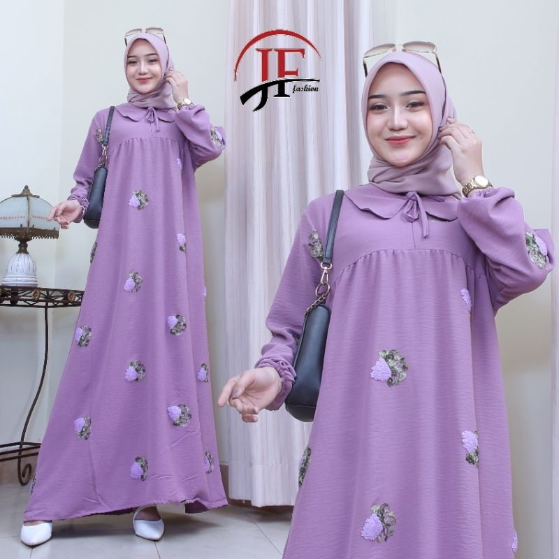 [ BISA COD ] GAMIS LENGAN PANJANG CRINCLE POMPOM / GAMIS KRINGKEL POM-POM PREMIUM MOTIF TIMBUL / BAJU MUSLIM TERBARU / GAMIS VIRAL