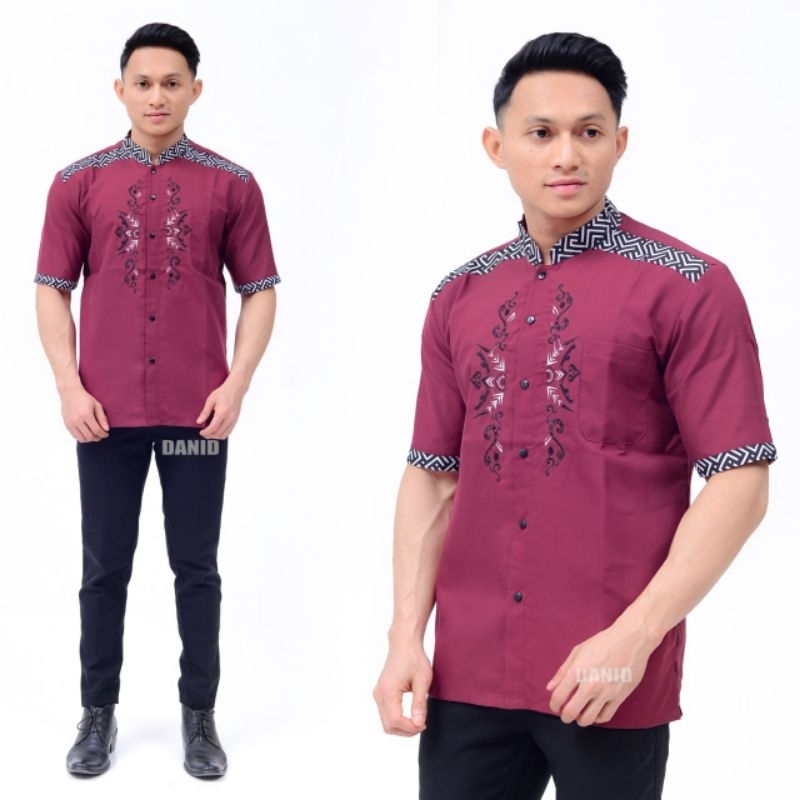 Koko Batik Fashion Muslim Kombinasi C07 Al Haramain Hijau M/L/XL Dewasa