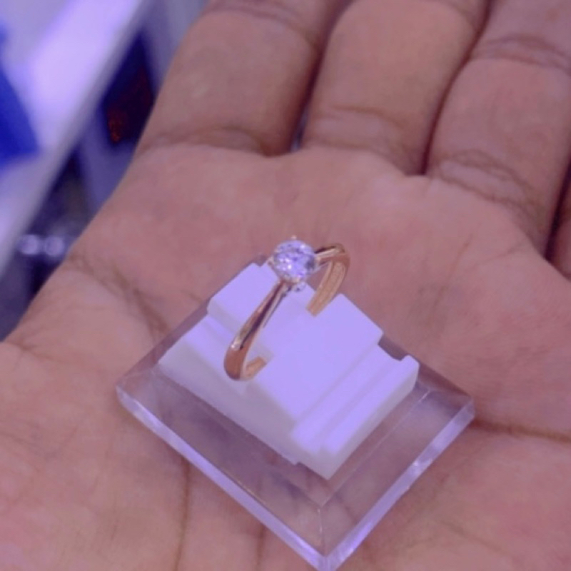 cincin solitaire rose gold 750%/18k/27k
