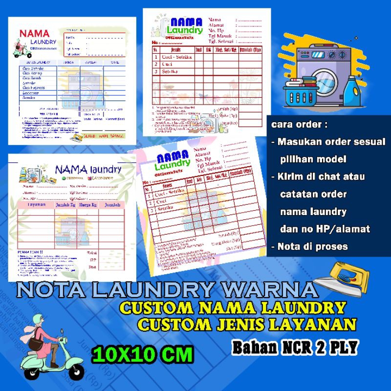 

Nota mini Laundry warna minimal order
