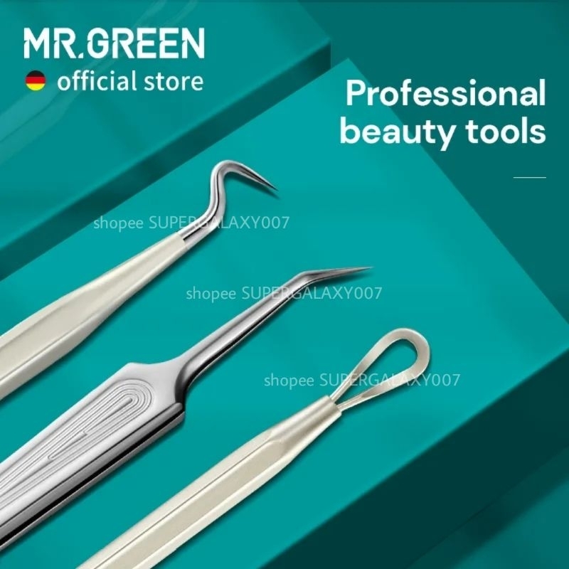 MR. GREEN PINSET Komedo Pembersih Komedo Acne Extractor Needle Blackhead Blackpore Pengangkat Komedo