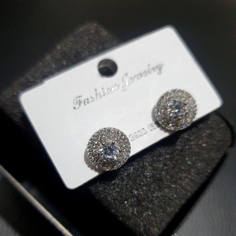 Restok Anting Premium Quality Anting Zircone silver925 perak Mata kilau Anti Karat Anti Alergi Earring at06