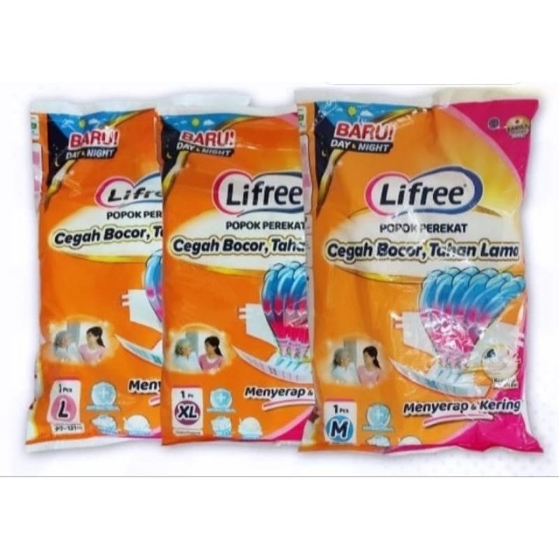 POPOK DEWASA LIFREE PANTS MODEL CELANA SACHET UKURAN M,L,XL