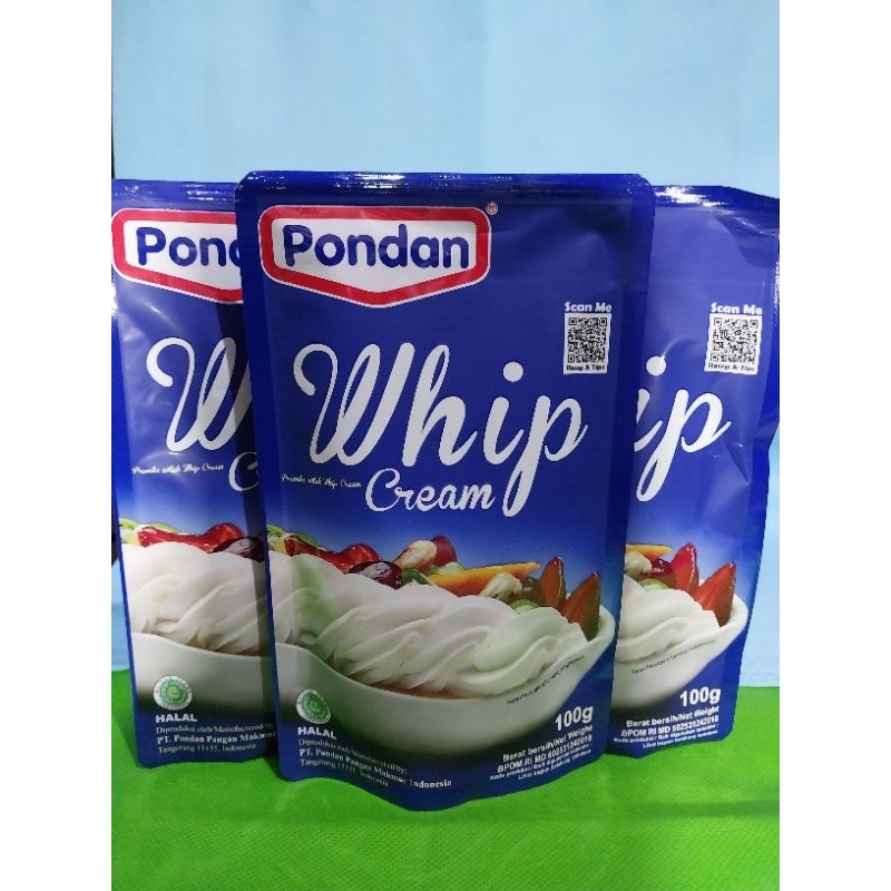 

pondan whip cream / whipping cream