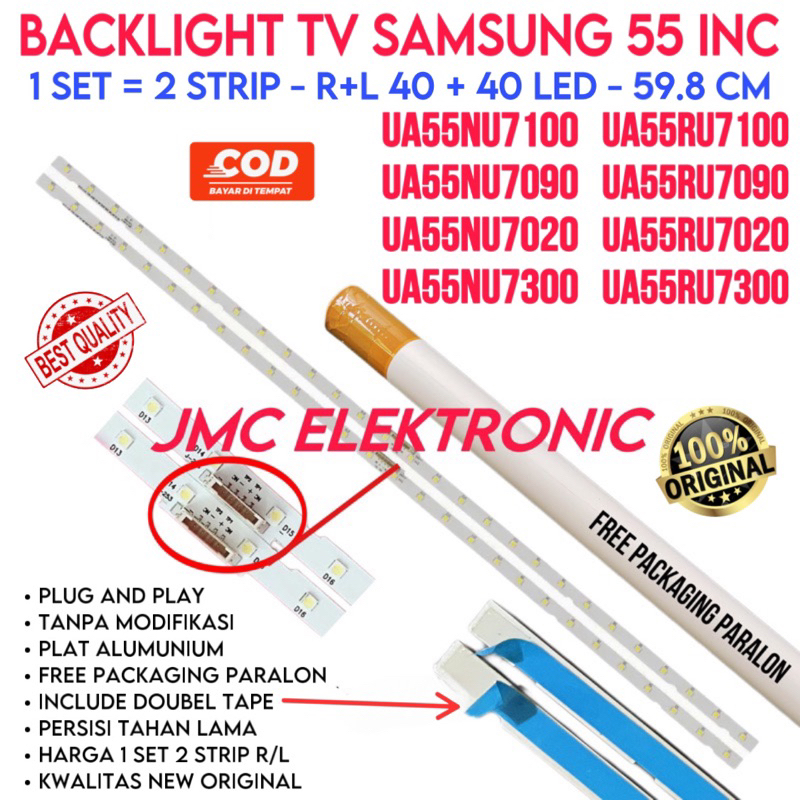 BACKLIGHT TV LED SAMSUNG 55 INC UA 55NU7100 55NU7090 55NU7020 55NU7300 55RU7100 55RU7090 55RU7020 55MU 55RU LAMPU BL SMD 80K 80 LED LIDI STRIP UA55NU7100 UA55NU7090 UA55NU7020 UA55NU7300 UA55RU7100 UA55RU7090 UA55RU7020 UA-55NU7100 UA-55NU7090 55INC 55IN