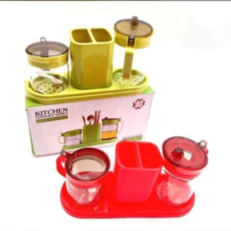 Toples Bumbu Dapur Wadah Minyak Set 3 Pcs / Toples Kaca Wadah Minyak Premium Quality