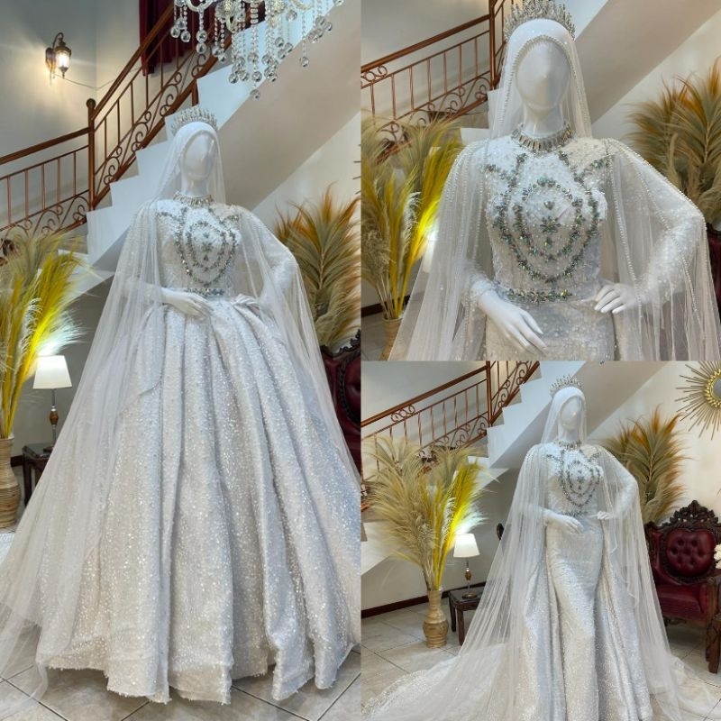 TERBARU GAUN PENGANTIN PREMIUM// GAUN BELIMBING  PAYET/BALL GAUN/GAUN TERBARU/PERLENGKAPAN PESTA/BAJU NIKAH/GAUN MODERN