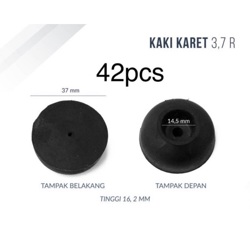 Kaki Karet 3,7R (PVC) untuk Salon Speaker / Box Power / Amplifier / Hardcase / Sofa / Pintu