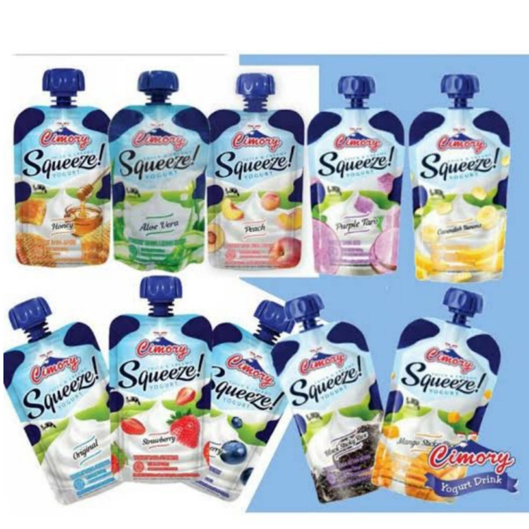 

cimory squeeze yogurt 120ml strawberry, blueberry dan original per pcs