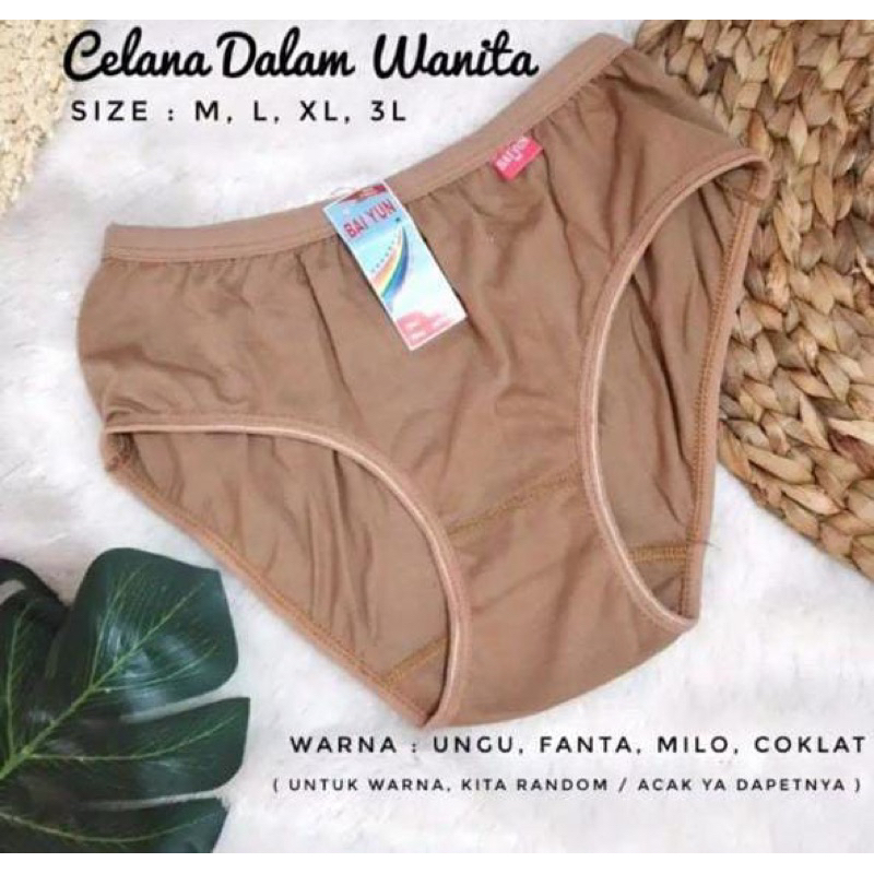 CELANA DALAM WANITA LUSINAN / CELANA DALAM WANITA LUSINAN MURAH / PAKET HEMAT 1 LUSIN CD WANITA BAIYUN-5