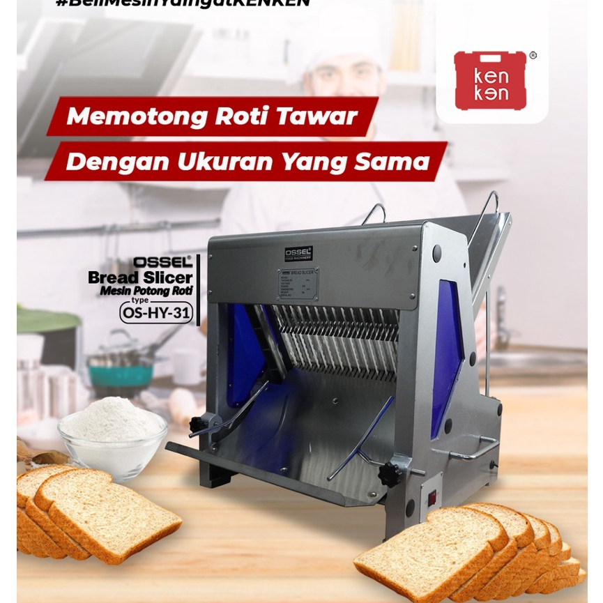 OSSEL Mesin Iris Roti Tawar Bread Slicer Mesin Pemotong Roti Tawar Bread Slicer Mesin Pengiris Roti 