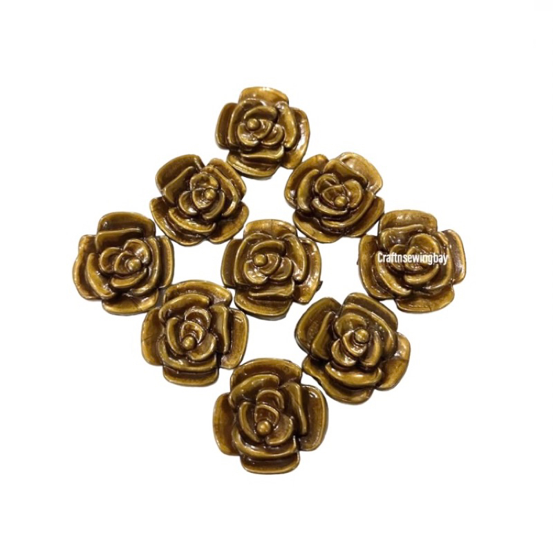 Manik Tempel Rose / Aksesoris DIY/ Manik Vintage isi 10