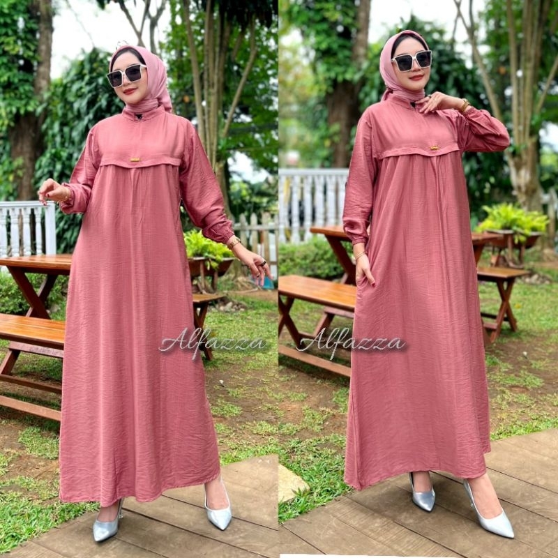 gamis polo linen premium  ,dress polos basic,gamis  busui