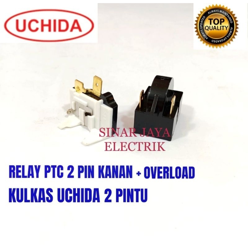 RELAY PTC + OVERLUOD KULKAS UCHIDA 2 PINTU
