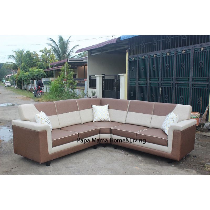 Sofa Tamu Minimalis Kulit - Sofa Sudut Cantik Nelson Set Free Bantal Sofa - Medan