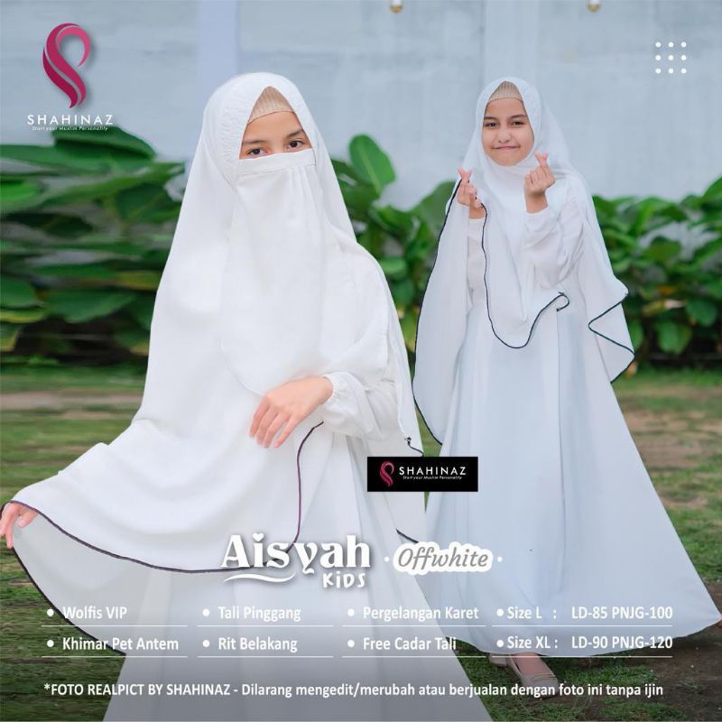 GAMIS AMERA KIDS Gamis Remaja anak perempuan 9-13 tahun _ Gamis Hitam putih polos set hijab Cadar _ 