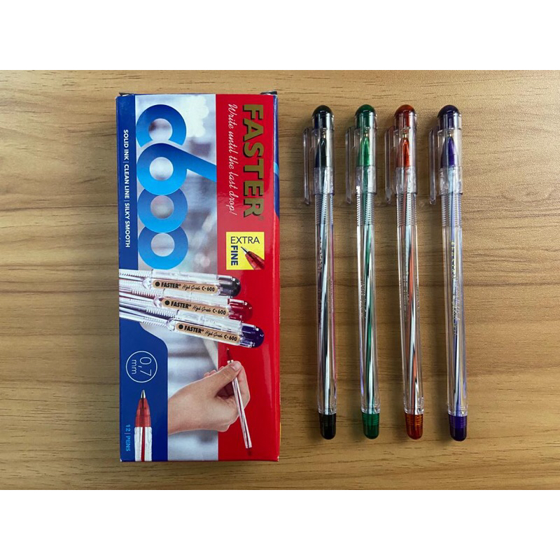 

Faster C600 Ballpint/Pulpen/Pena - 0.7MM Warna Hitam, Biru, dan Merah (Isi 12 pcs)