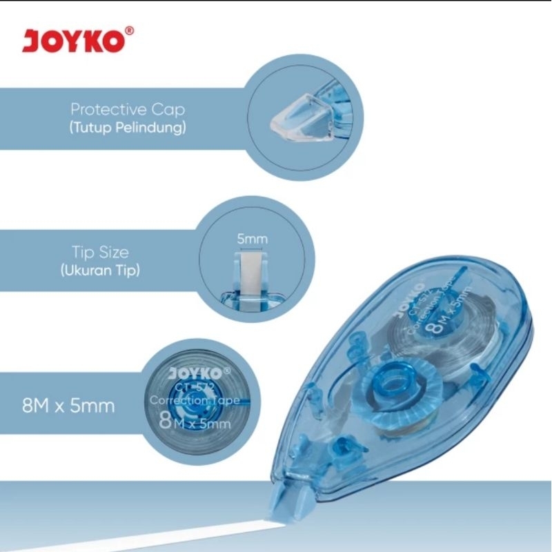 JOYKO JAPANESE CORRECTION TAPE 8M / PENGHAPUS TIPE EX KERTAS CT 572