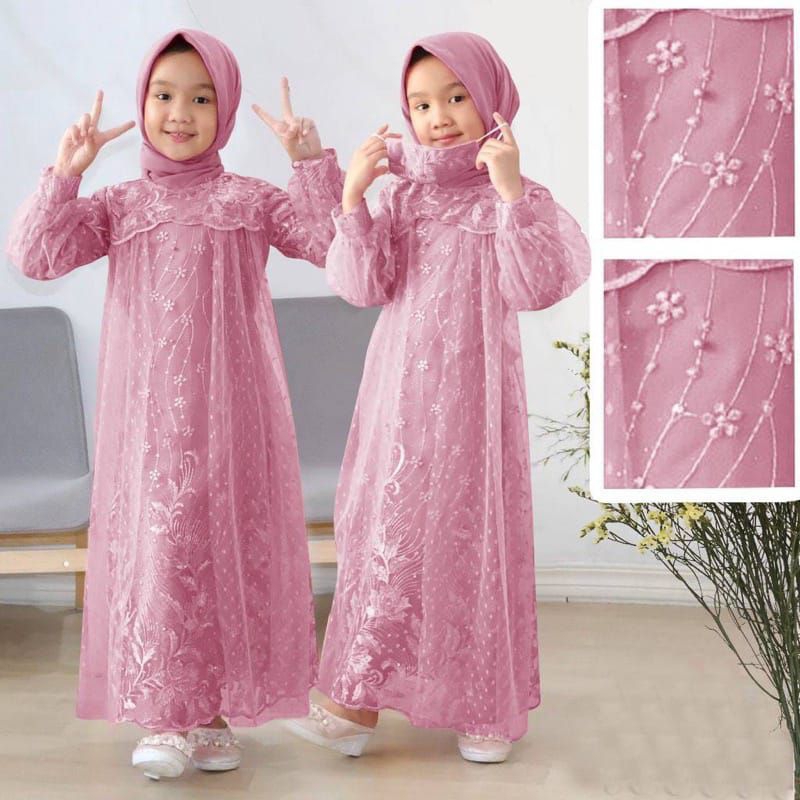 GAMIS ANAK BRUKAT TILE MUTIARA MEWAH GAMIS KONDANGAN GAMIS LEBARAN GAMIS LIANA