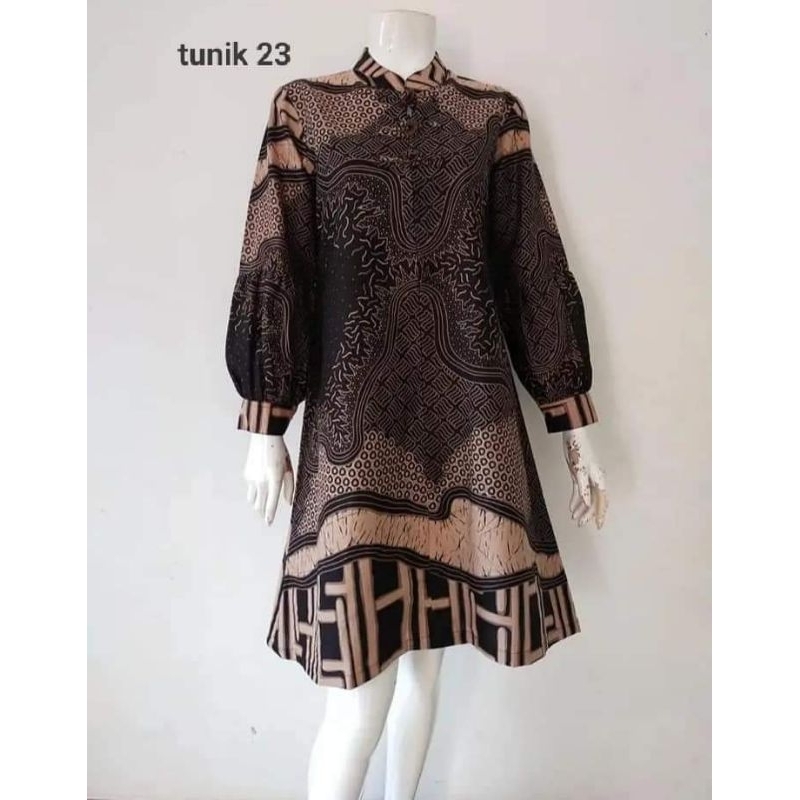 Tunik Batik Wanita Lapis Furing Katun Halus Premium....bledak kotak