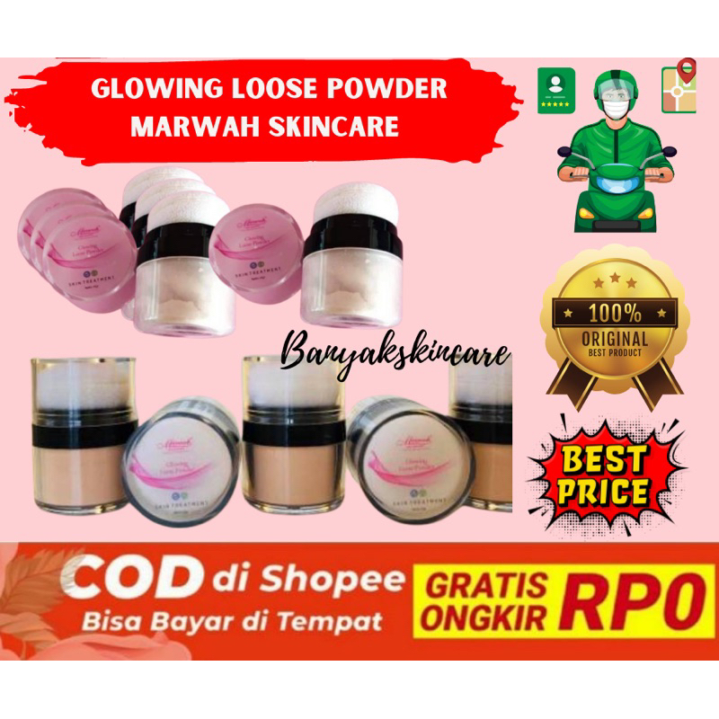 GLOWING LOOSE POWDER MARWAH SKINCARE BEDAK GLOWING MARWAH