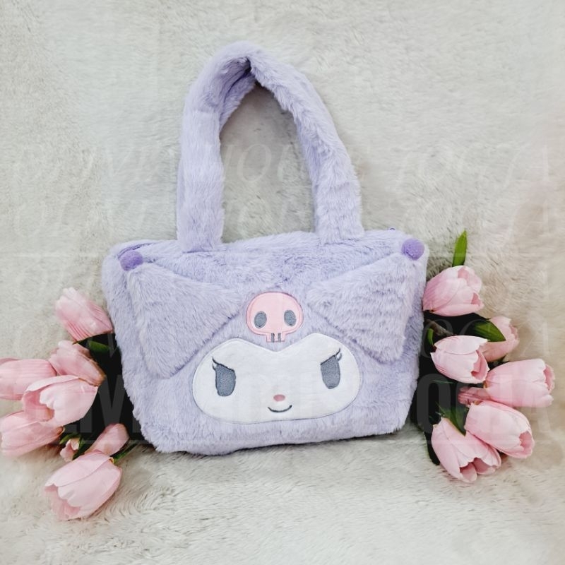 Tas Tenteng Kuromi Ungu Rest Tas Kotak Bulu Kuromi Tas Kuromi
