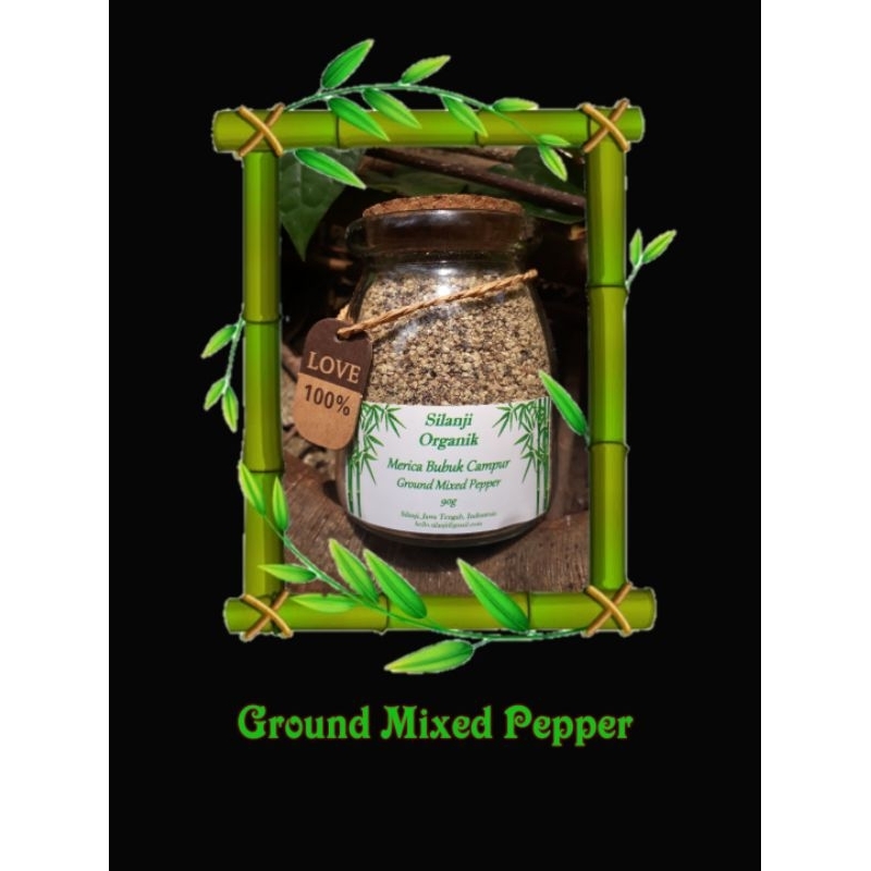 

Organic Mixed Pepper Coarse Ground / Merica Campuran Bubuk Organik 90g
