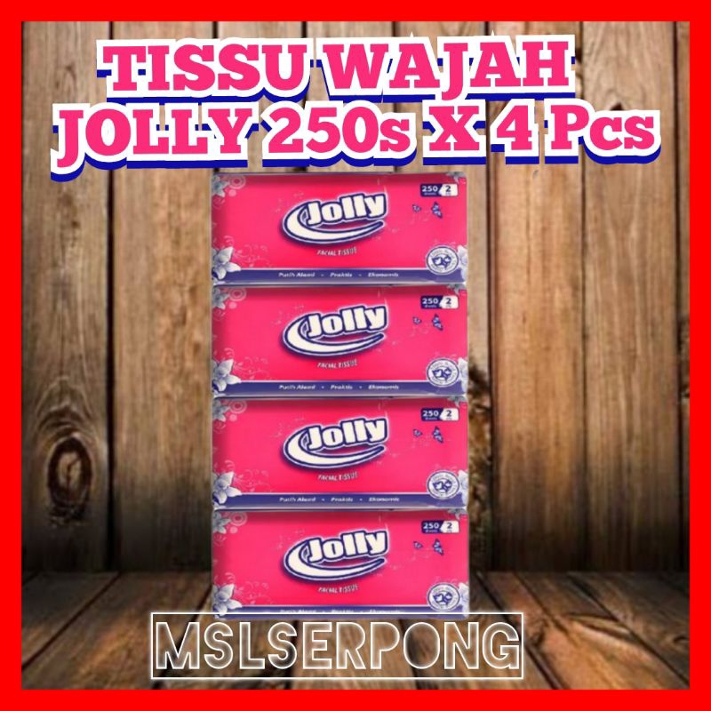 TISSU WAJAH JOLLY BY PASSEO 1 PACK ISI 4 PCS 250 SHEET / TISSU WAJAH / TISSU  JOLLY