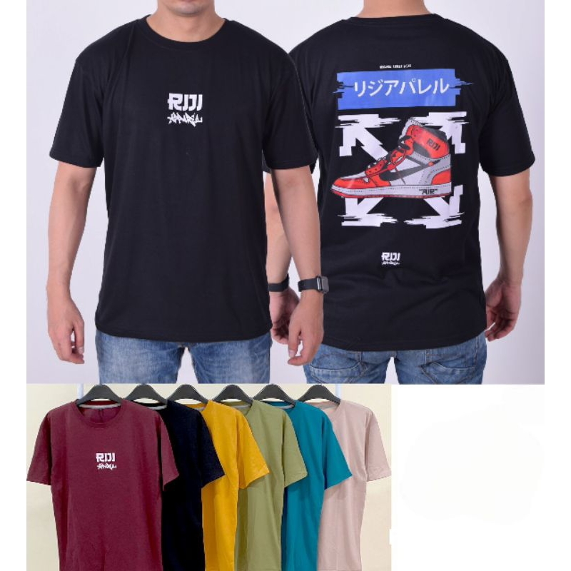 kaos pria oblong pria dewasa rayon TC sablon prin