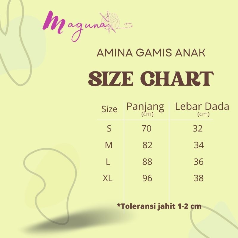 Amina Gamis Anak Perempuan Usia 2-8 Tahun