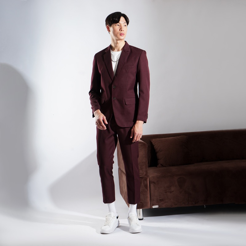 Jas Pria slimfit - maroon