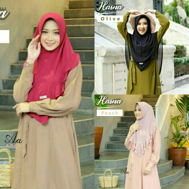 HASNA DRESS by ADEN HIJAB || DRESS ONLY ORI ADEN || DRESS ADEN HIJAB || DRESS REMPLE BAGIAN DEPAN