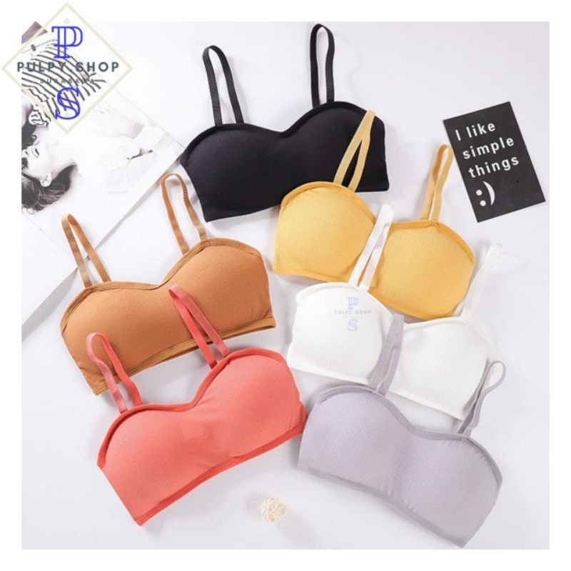 Bh Sport Bra Wanita Tanpa Kawat Pakaian Bralette Push Up Busa PS