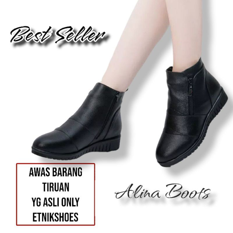 BOOTS KERJA WANITA ALINA BOOTS ETNIKSHOES